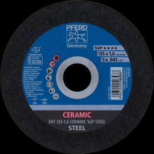 Pferd Inc. 61312516 - PFERD Cut-Off Wheel, 5" x .045 x 7/8, CERAMIC SGP STEEL, T1, Ceramic oxide