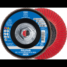 Pferd Inc. 69902565 - PFERD Flap Disc, 4-1/2" x 5/8-11, CO-FREEZE SG INOX, 80 Grit, T29, Conical, Ceramic