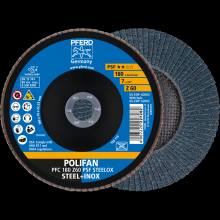 Pferd Inc. 67766185 - PFERD Flap Disc, 7" x 7/8, Z PSF STEELOX, 60 Grit, T29, Conical, Zirconia