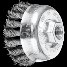 Pferd Inc. 79182228 - PFERD Knot Wire Cup Brush 2-3/4" Dia. .020 Carbon Steel M10x1.25 Thread