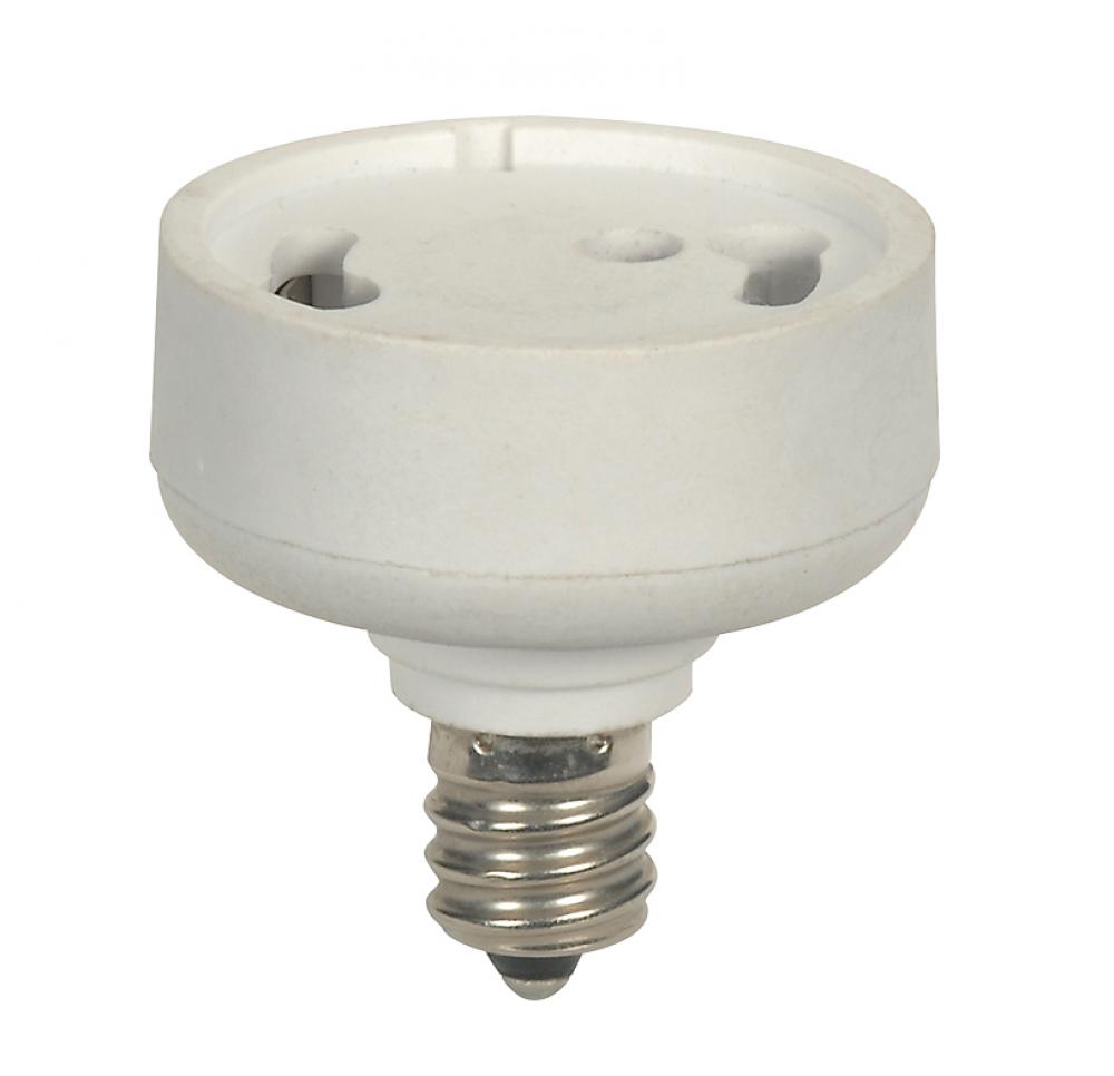 E12 CANDELABRA TO GU24 ADAPTER<span class=' ItemWarning' style='display:block;'>Item is usually in stock, but we&#39;ll be in touch if there&#39;s a problem<br /></span>