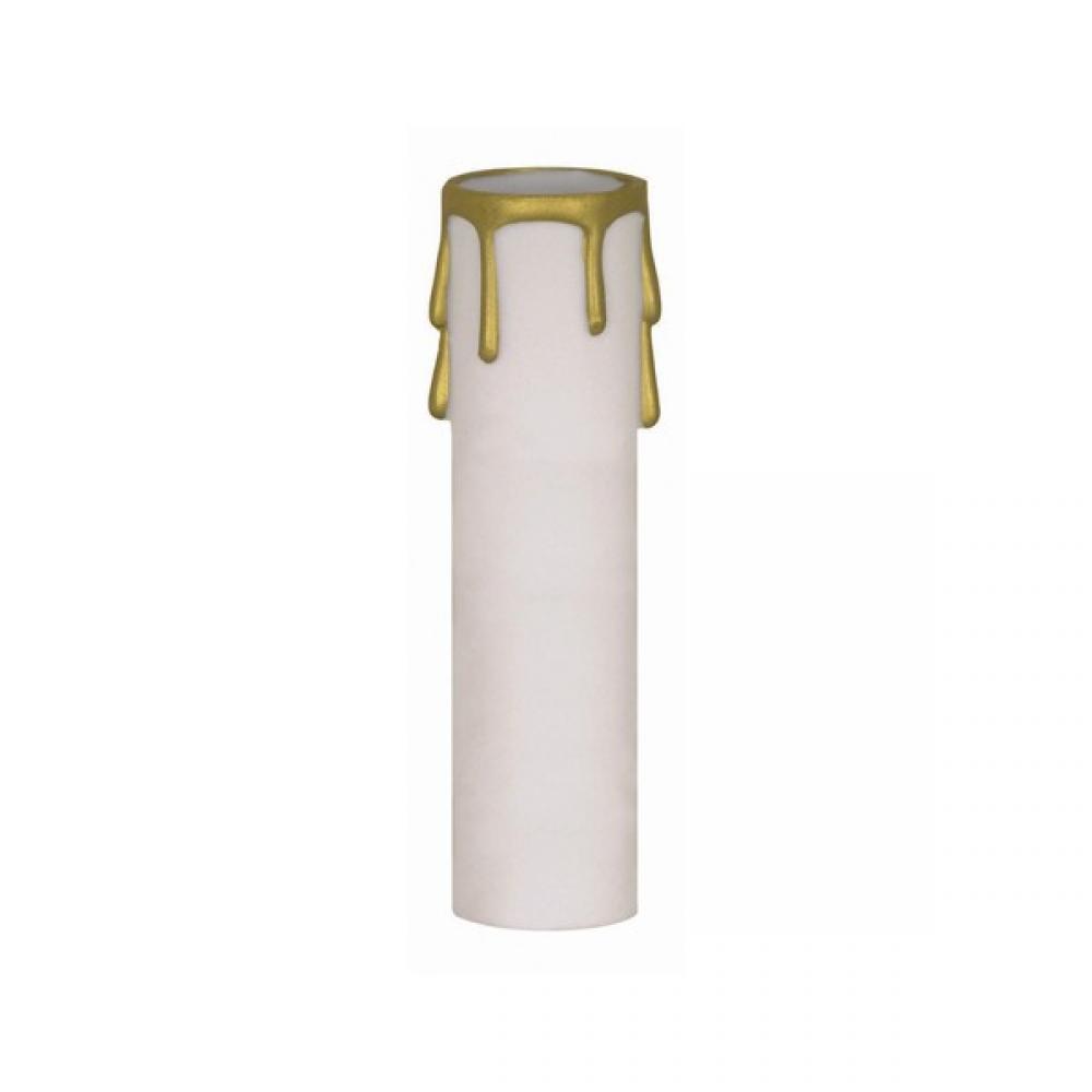 3&#34; WHTE/GOLD DRIP STD. CANDLE<span class=' ItemWarning' style='display:block;'>Item is usually in stock, but we&#39;ll be in touch if there&#39;s a problem<br /></span>