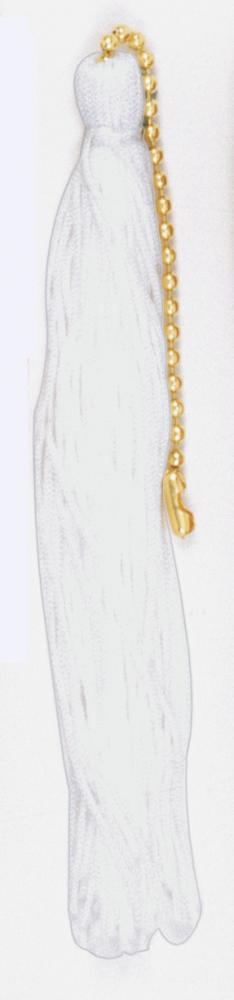 WHITE TASEL W/ BEADED CHAIN<span class=' ItemWarning' style='display:block;'>Item is usually in stock, but we&#39;ll be in touch if there&#39;s a problem<br /></span>