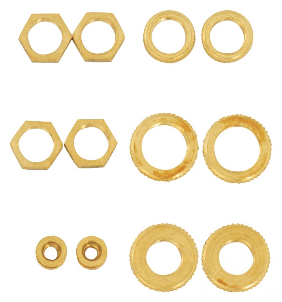 12 ASST BRASS LOCKNUTS<span class=' ItemWarning' style='display:block;'>Item is usually in stock, but we&#39;ll be in touch if there&#39;s a problem<br /></span>