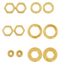 Satco S70/153 - 12 ASST BRASS LOCKNUTS
