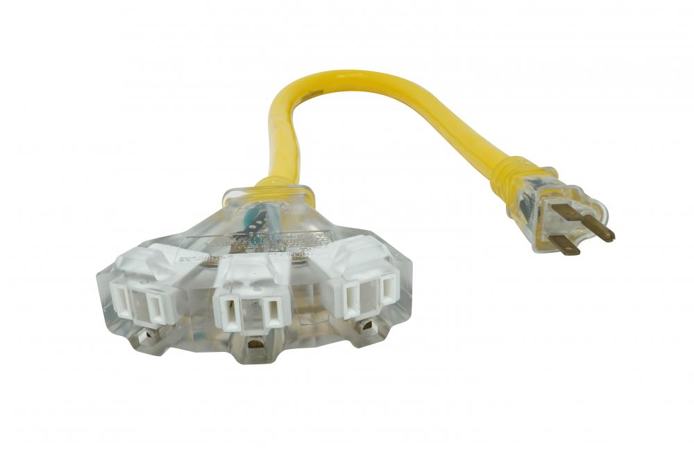 EXTCORD- 12/3 SJTW 2&#39; YELLOW LE TRI YJ<span class=' ItemWarning' style='display:block;'>Item is usually in stock, but we&#39;ll be in touch if there&#39;s a problem<br /></span>