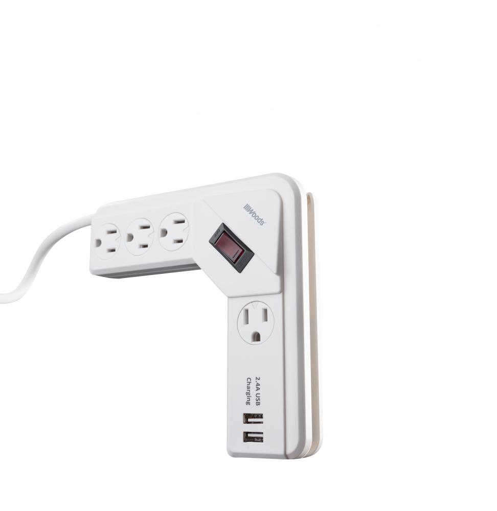 SURGE- USB 4 OUT DSKTP CRNR 2.4A 490J 4&#39;<span class=' ItemWarning' style='display:block;'>Item is usually in stock, but we&#39;ll be in touch if there&#39;s a problem<br /></span>