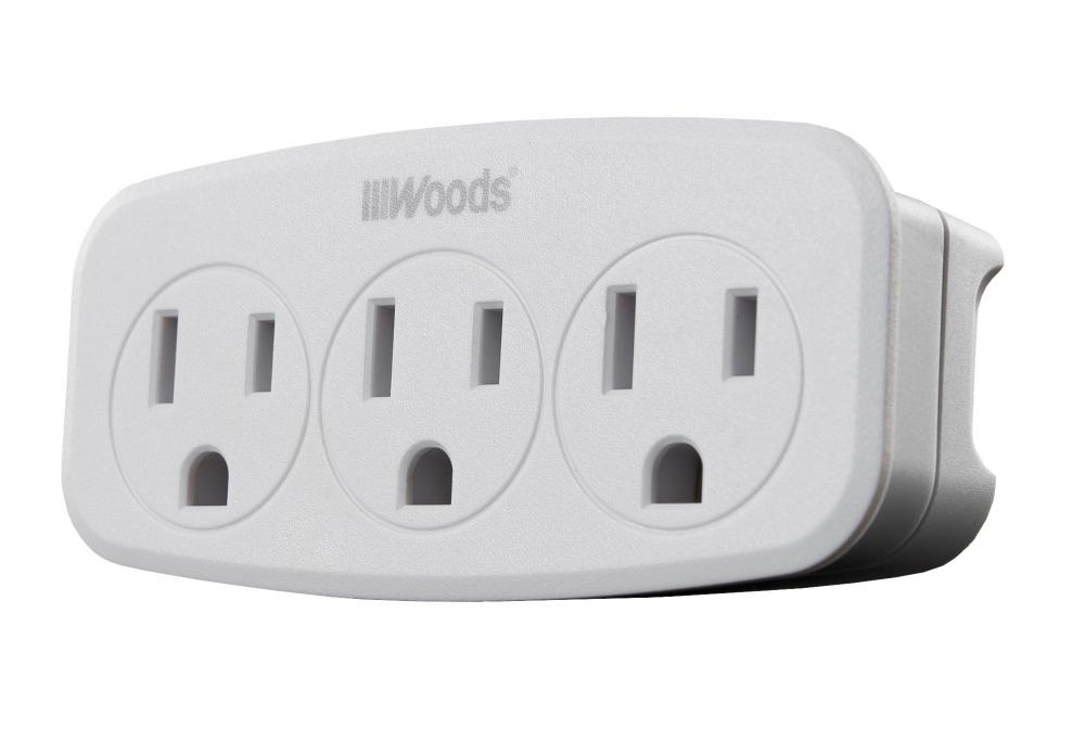 WALL TAP- 3 OUTLET GROUNDED<span class=' ItemWarning' style='display:block;'>Item is usually in stock, but we&#39;ll be in touch if there&#39;s a problem<br /></span>
