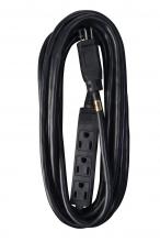 Southwire 35227408 - EXTCORD- 14/3 SJTW 15' BLACK 3OUTLET W