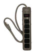 Southwire 41386 - POWERSTRIP- 6 OUTLET METAL 5' CORD (4+2)