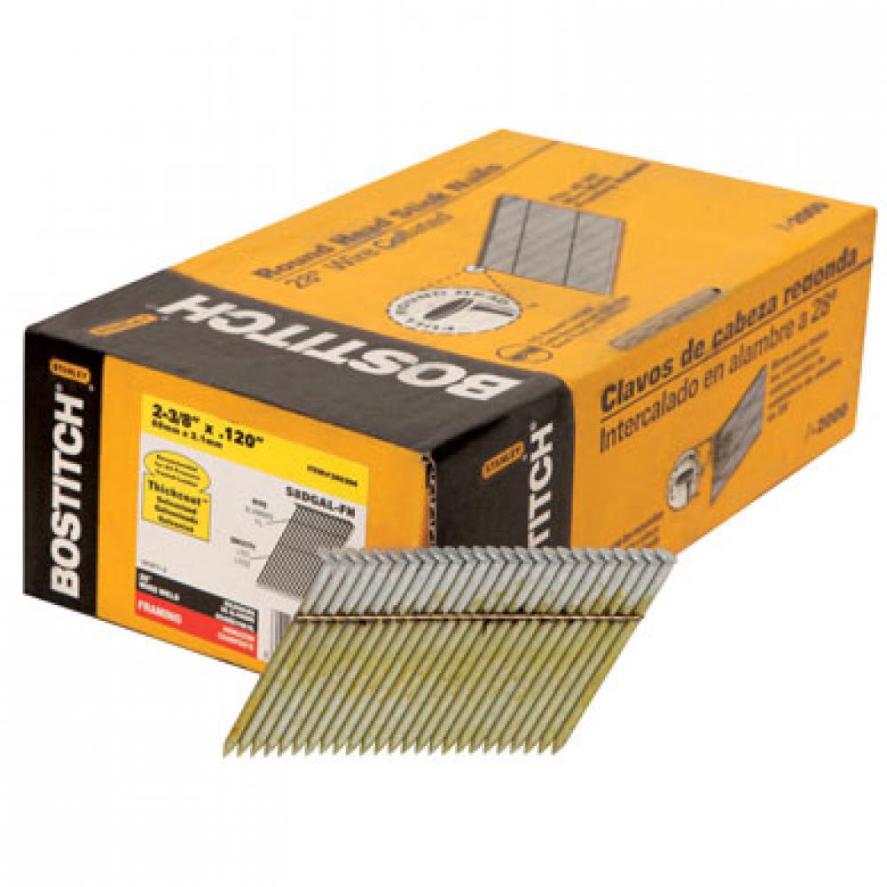 2,000-Qty 2-3/8&#34; x .120&#34; Smooth Shank 28 degree Wire Collated Full Round Head Stick Framing<span class=' ItemWarning' style='display:block;'>Item is usually in stock, but we&#39;ll be in touch if there&#39;s a problem<br /></span>