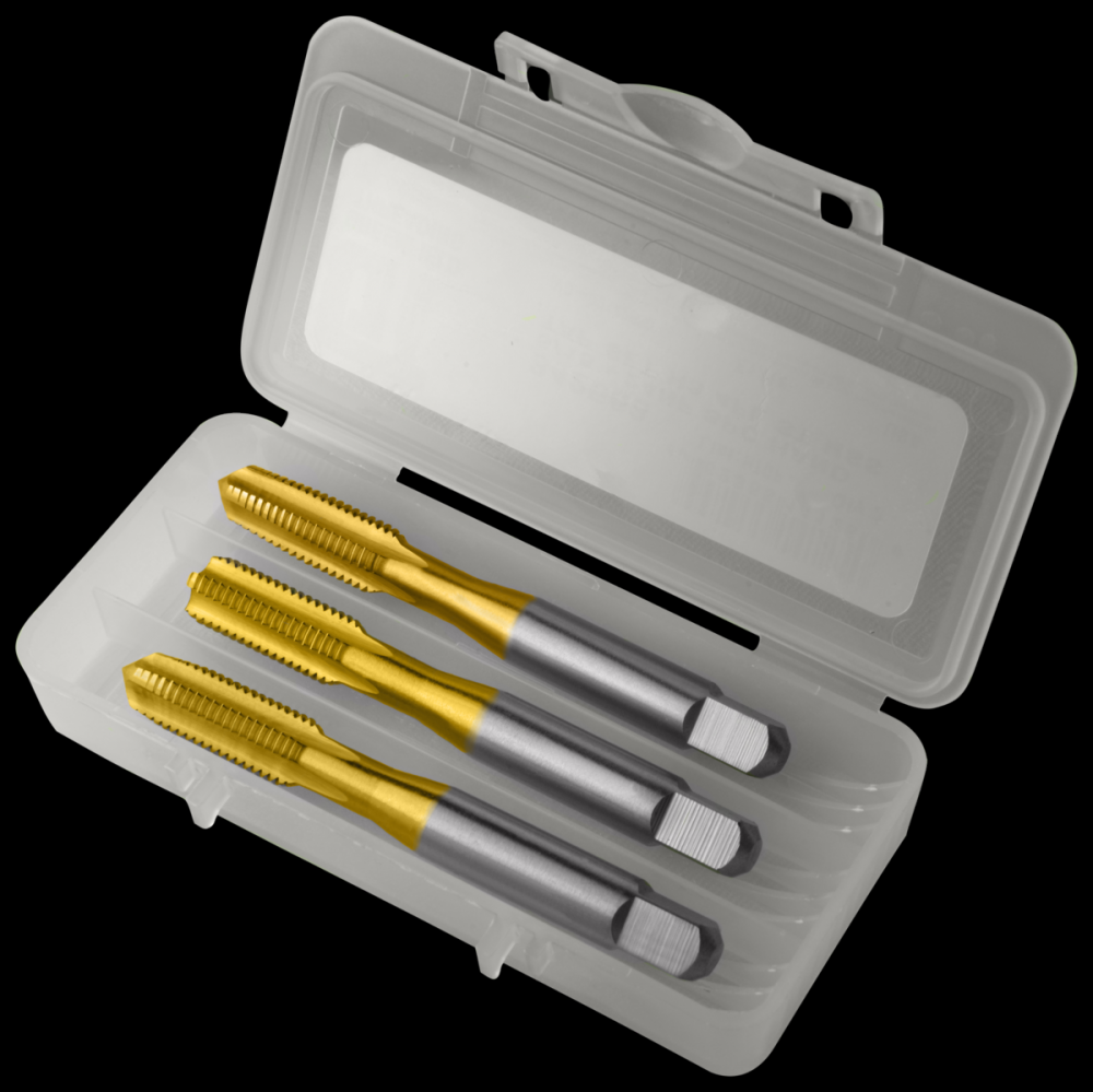 Straight Flute 3-Piece Hand Tap Set TiN<span class=' ItemWarning' style='display:block;'>Item is usually in stock, but we&#39;ll be in touch if there&#39;s a problem<br /></span>