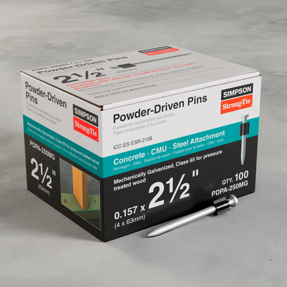 PDPA .157 in. x 2-7/8 in. Mechanically Galvanized Powder-Actuated Pin (100-Qty)<span class=' ItemWarning' style='display:block;'>Item is usually in stock, but we&#39;ll be in touch if there&#39;s a problem<br /></span>