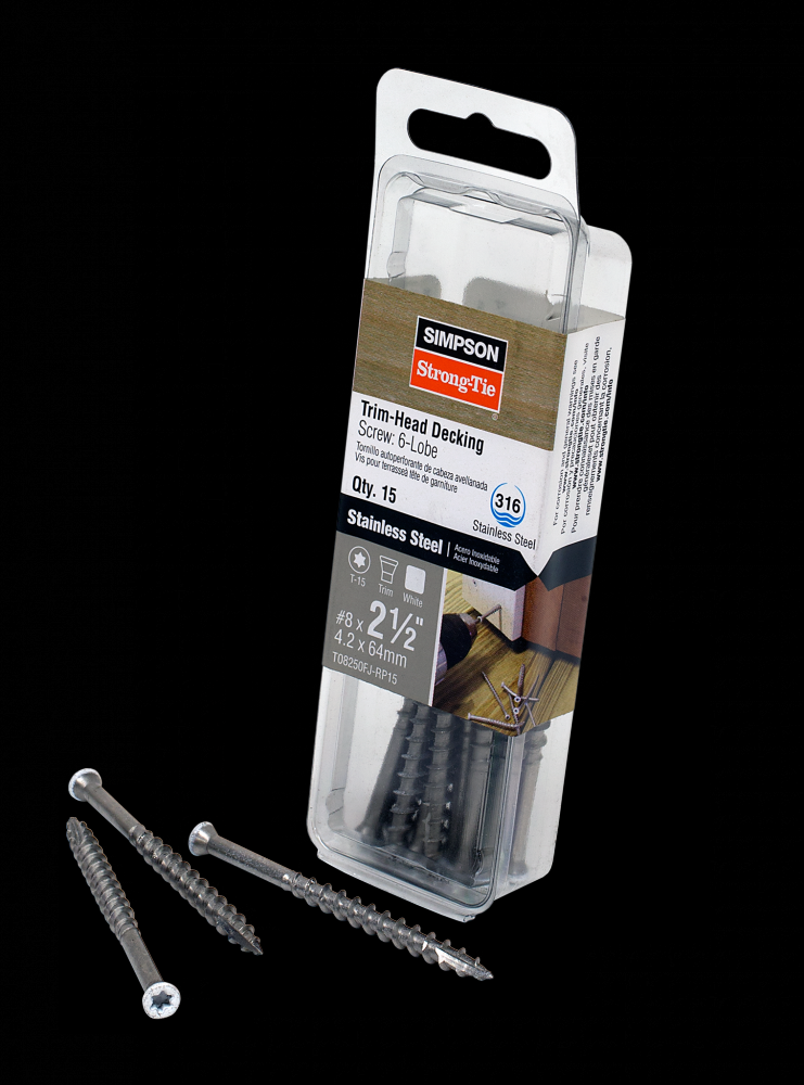 Trim-Head Screw, 6-Lobe Drive - #8 x 2-1/2 in. T-15 Type 316, White 01 (15-Qty)<span class=' ItemWarning' style='display:block;'>Item is usually in stock, but we&#39;ll be in touch if there&#39;s a problem<br /></span>