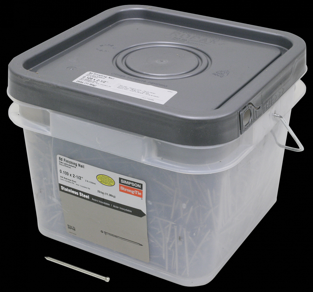 Finishing Nail - 2-1/2 in. x .113 in. Type 304 Stainless Steel (25 lb.)<span class=' ItemWarning' style='display:block;'>Item is usually in stock, but we&#39;ll be in touch if there&#39;s a problem<br /></span>