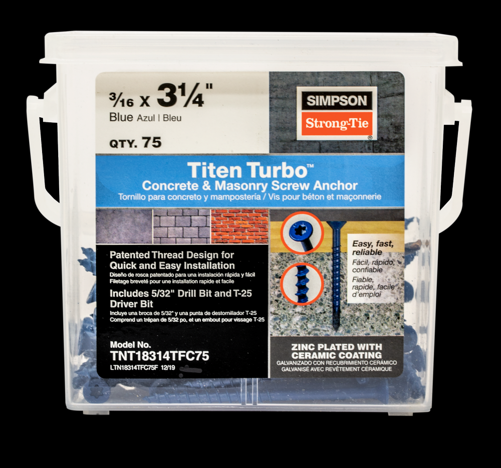Titen Turbo™ - 3/16 in. x 3-1/4 in. 6-Lobe Flat-Head Concrete and Masonry Screw, Blue (100-Qty)<span class=' ItemWarning' style='display:block;'>Item is usually in stock, but we&#39;ll be in touch if there&#39;s a problem<br /></span>