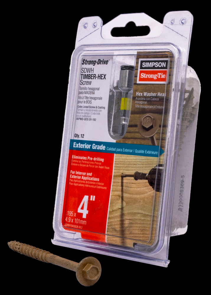 Strong-Drive® SDWH™ TIMBER-HEX Screw - 0.195 in. x 4 in. 5/16 Hex, DB Coating, Tan (12-Qty)<span class=' ItemWarning' style='display:block;'>Item is usually in stock, but we&#39;ll be in touch if there&#39;s a problem<br /></span>