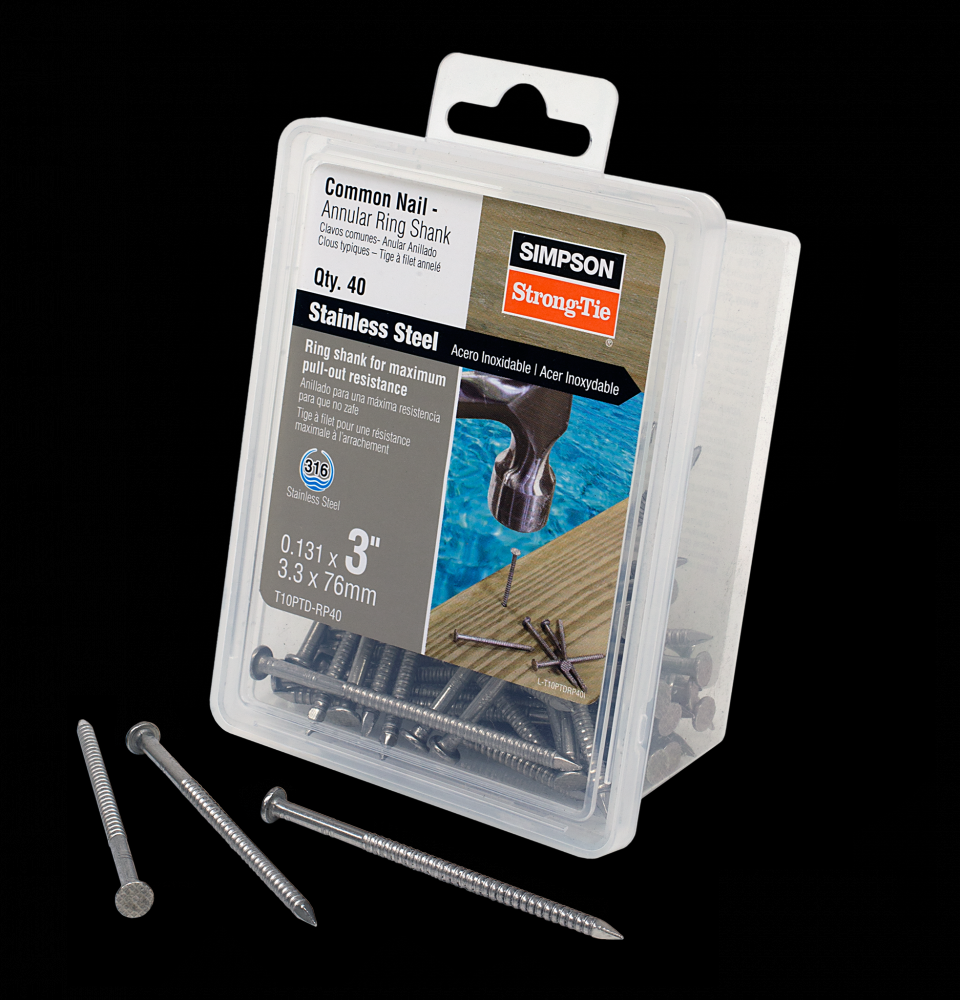 Preservative-Treated Wood Decking Nail, Ring Shank - 3-1/4 in. x .131 in. Type 316 (40-Qty.)<span class=' ItemWarning' style='display:block;'>Item is usually in stock, but we&#39;ll be in touch if there&#39;s a problem<br /></span>