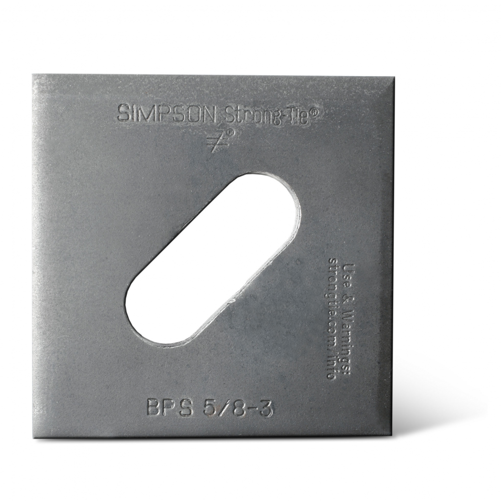 BPS 3 in. x 3 in. Slotted Bearing Plate with 5/8 in. Bolt Dia.<span class=' ItemWarning' style='display:block;'>Item is usually in stock, but we&#39;ll be in touch if there&#39;s a problem<br /></span>