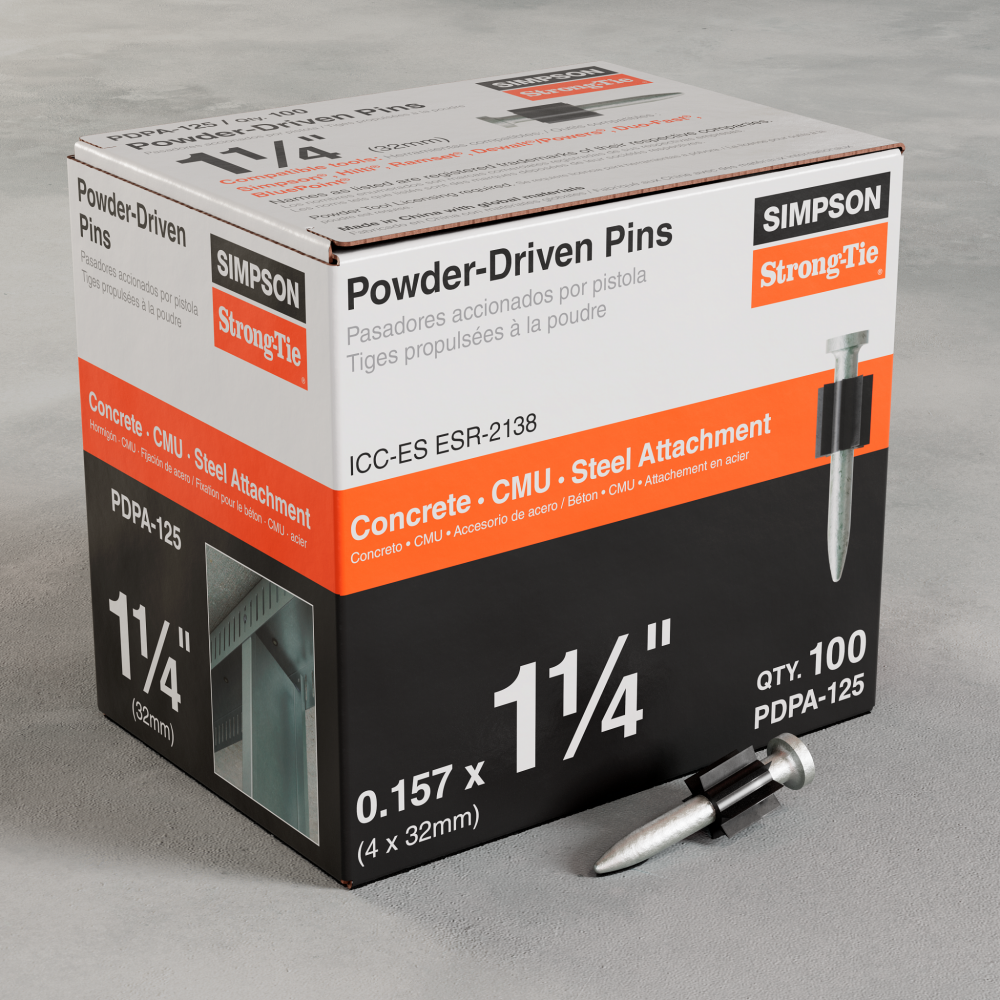 PDPA .157 in. x 1-1/4 in. Powder-Actuated Pin (100-Qty)<span class=' ItemWarning' style='display:block;'>Item is usually in stock, but we&#39;ll be in touch if there&#39;s a problem<br /></span>