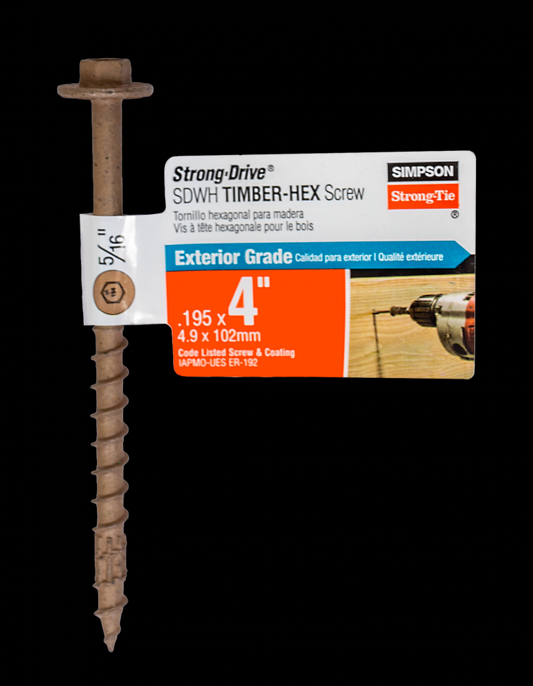 Strong-Drive® SDWH™ TIMBER-HEX Screw - 0.195 in. x 4 in. 5/16 Hex, DB Coating<span class=' ItemWarning' style='display:block;'>Item is usually in stock, but we&#39;ll be in touch if there&#39;s a problem<br /></span>