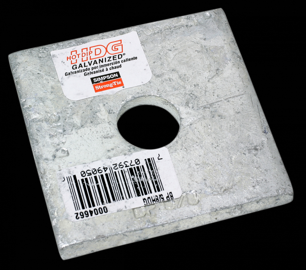 BP 2-1/2 in. x 2-1/2 in. Hot-Dip Galvanized Bearing Plate with 5/8 in. Bolt Dia.<span class=' ItemWarning' style='display:block;'>Item is usually in stock, but we&#39;ll be in touch if there&#39;s a problem<br /></span>