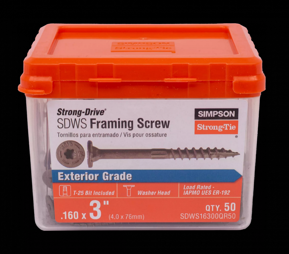 Strong-Drive® SDWS™ FRAMING Screw - 0.160 in. x 3 in. T25, Quik Guard®, Tan (50-Qty)<span class=' ItemWarning' style='display:block;'>Item is usually in stock, but we&#39;ll be in touch if there&#39;s a problem<br /></span>