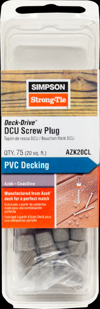Deck-Drive™ DCU Screw Plug - Azek Coastline (75-Qty)<span class=' ItemWarning' style='display:block;'>Item is usually in stock, but we&#39;ll be in touch if there&#39;s a problem<br /></span>