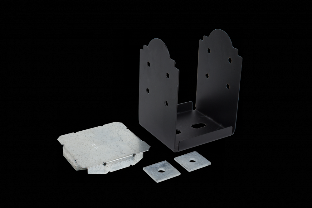 Outdoor Accents® Mission Collection® ZMAX®, Black Powder-Coated Post Base for 8x8<span class=' ItemWarning' style='display:block;'>Item is usually in stock, but we&#39;ll be in touch if there&#39;s a problem<br /></span>