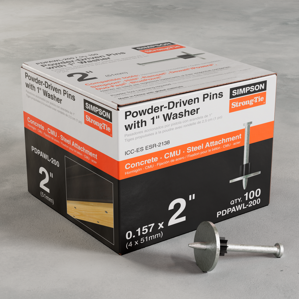 PDPAWL .157-in. x 2-in. Powder-Actuated Pin w/ 1-in. Washer (100-Qty)<span class=' ItemWarning' style='display:block;'>Item is usually in stock, but we&#39;ll be in touch if there&#39;s a problem<br /></span>