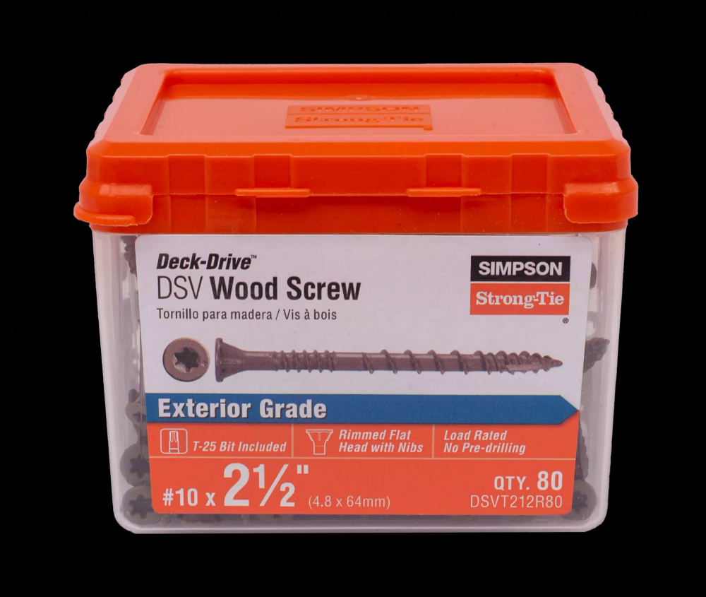 Deck-Drive™ DSV WOOD Screw - #10 x 2-1/2 in. T25, Flat Head, Quik Guard®, Tan (80-Qty)<span class=' ItemWarning' style='display:block;'>Item is usually in stock, but we&#39;ll be in touch if there&#39;s a problem<br /></span>