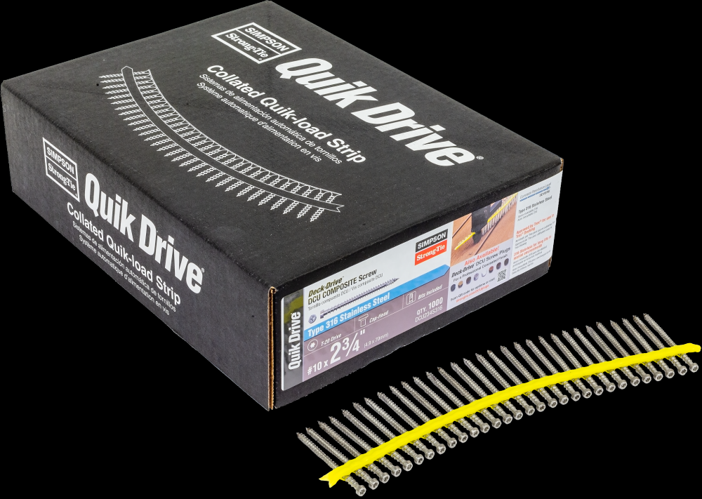 Deck-Drive™ DCU COMPOSITE Screw (Collated) - #10 x 2-3/4 in. Type 316 (1000-Qty)<span class=' ItemWarning' style='display:block;'>Item is usually in stock, but we&#39;ll be in touch if there&#39;s a problem<br /></span>