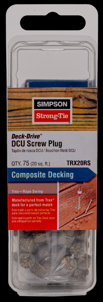 Deck-Drive™ DCU Screw Plug - Trex Rope Swing (75-Qty)<span class=' ItemWarning' style='display:block;'>Item is usually in stock, but we&#39;ll be in touch if there&#39;s a problem<br /></span>