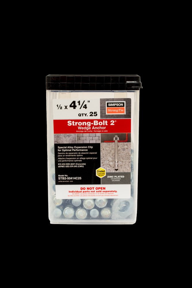 Strong-Bolt® 2 - 1/2 in. x 4-1/4 in. Wedge Anchor (25-Qty)<span class=' ItemWarning' style='display:block;'>Item is usually in stock, but we&#39;ll be in touch if there&#39;s a problem<br /></span>