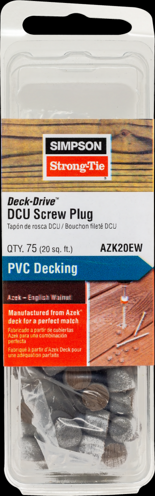 Deck-Drive™ DCU Screw Plug - Azek English Walnut (75-Qty)<span class=' ItemWarning' style='display:block;'>Item is usually in stock, but we&#39;ll be in touch if there&#39;s a problem<br /></span>