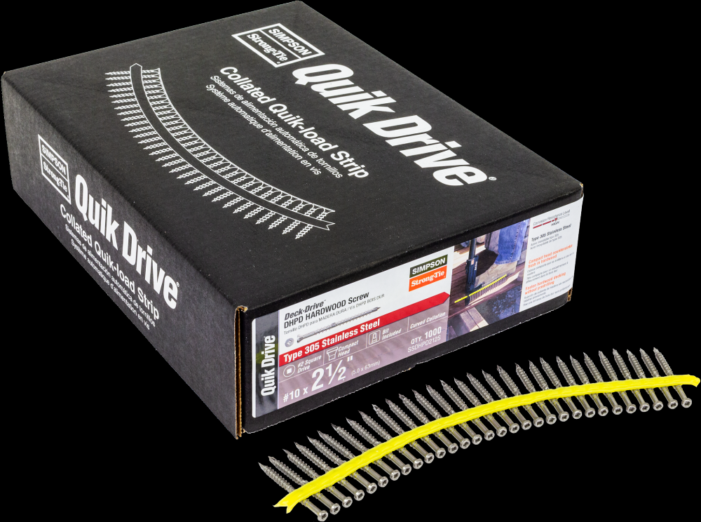Deck-Drive™ DHPD HARDWOOD Screw (Collated) - #10 x 2-1/2 in. Type 305 (1000-Qty)<span class=' ItemWarning' style='display:block;'>Item is usually in stock, but we&#39;ll be in touch if there&#39;s a problem<br /></span>