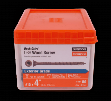 Simpson Strong-Tie DSVT4R50 - Deck-Drive™ DSV WOOD Screw - #10 x 4 in. T25, Flat Head, Quik Guard®, Tan (50-Qty)