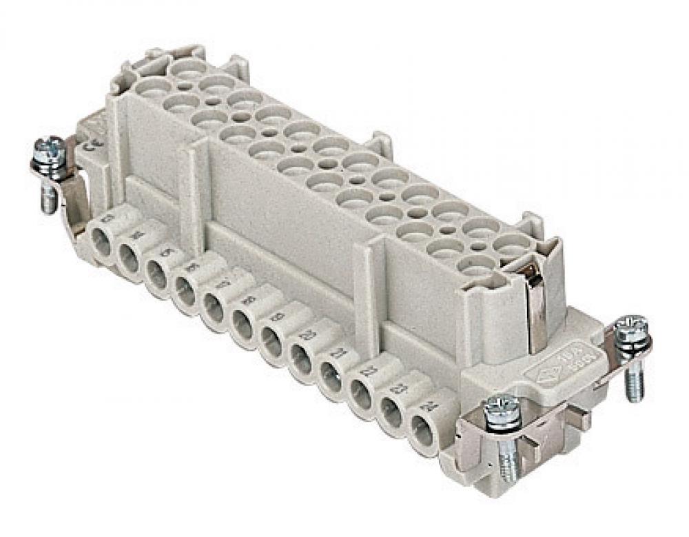 FEMALE INSERT - 24P+Ground  16A MAX - 600V  SCREW TERMINAL W/ WIRE PROTECTION<span class=' ItemWarning' style='display:block;'>Item is usually in stock, but we&#39;ll be in touch if there&#39;s a problem<br /></span>