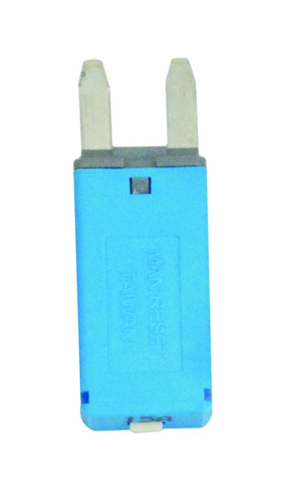 CIRCUIT BREAKER MANUAL RESET MINI BLADE 15A BLUE<span class=' ItemWarning' style='display:block;'>Item is usually in stock, but we&#39;ll be in touch if there&#39;s a problem<br /></span>
