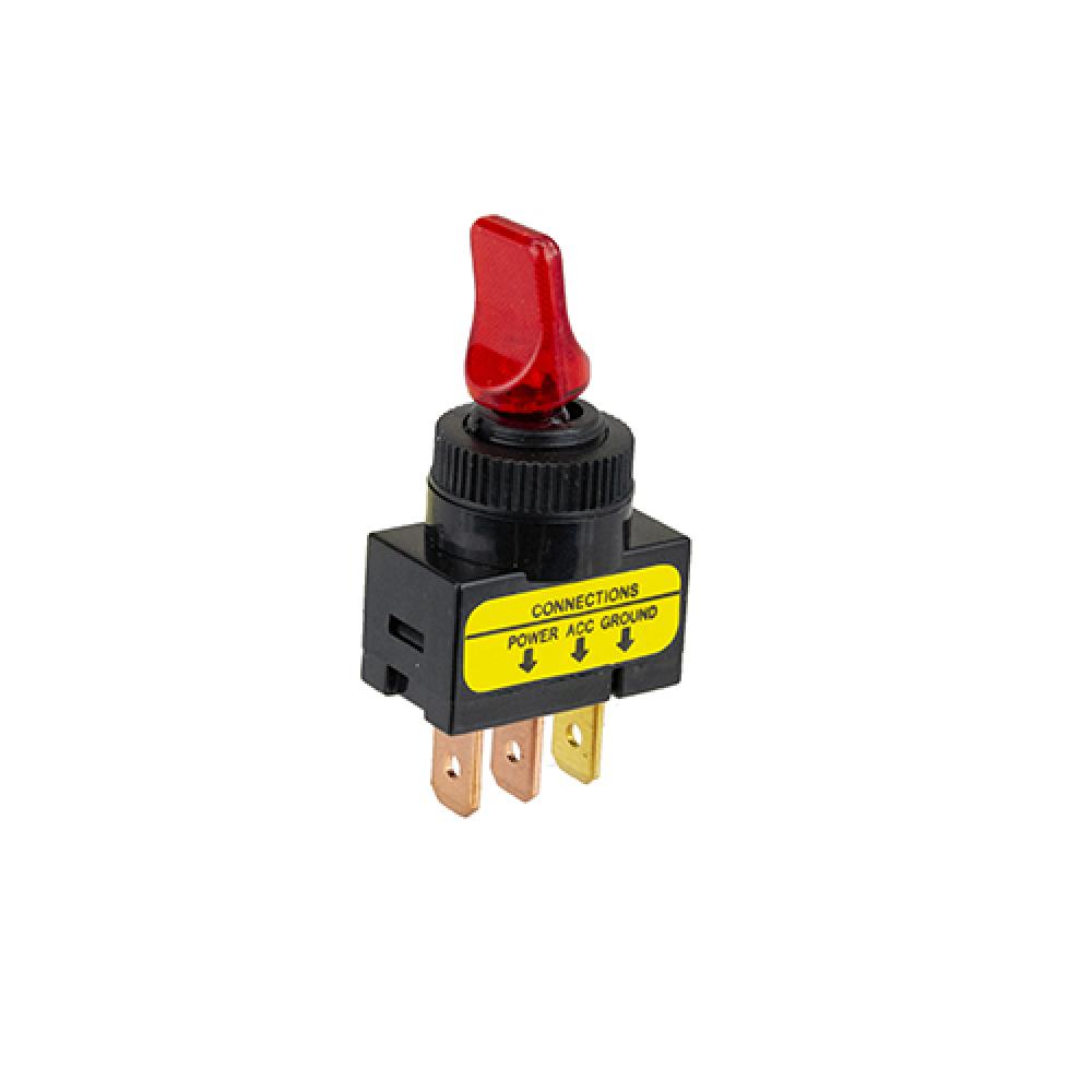 Switch Toggle On Off SPST Red Duckbill LED 20A<span class=' ItemWarning' style='display:block;'>Item is usually in stock, but we&#39;ll be in touch if there&#39;s a problem<br /></span>