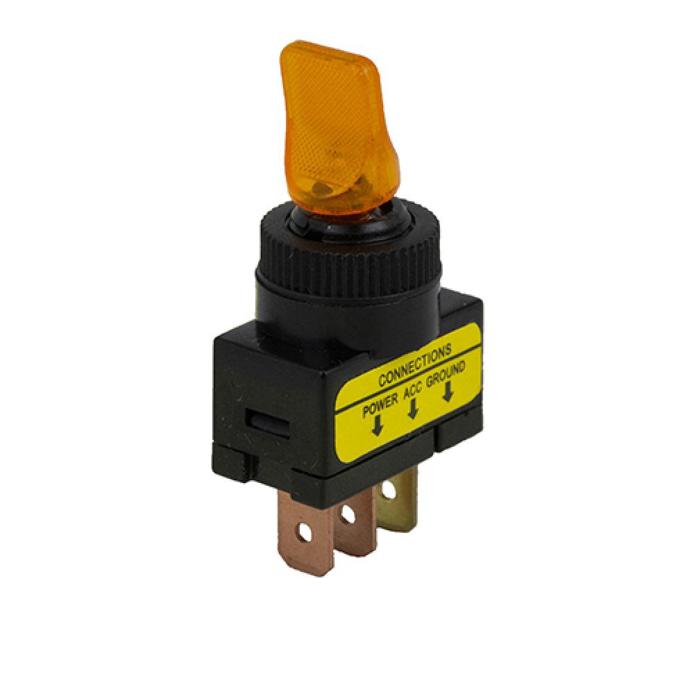 Switch Toggle On Off SPST Amber Duckbill LED 20A<span class=' ItemWarning' style='display:block;'>Item is usually in stock, but we&#39;ll be in touch if there&#39;s a problem<br /></span>