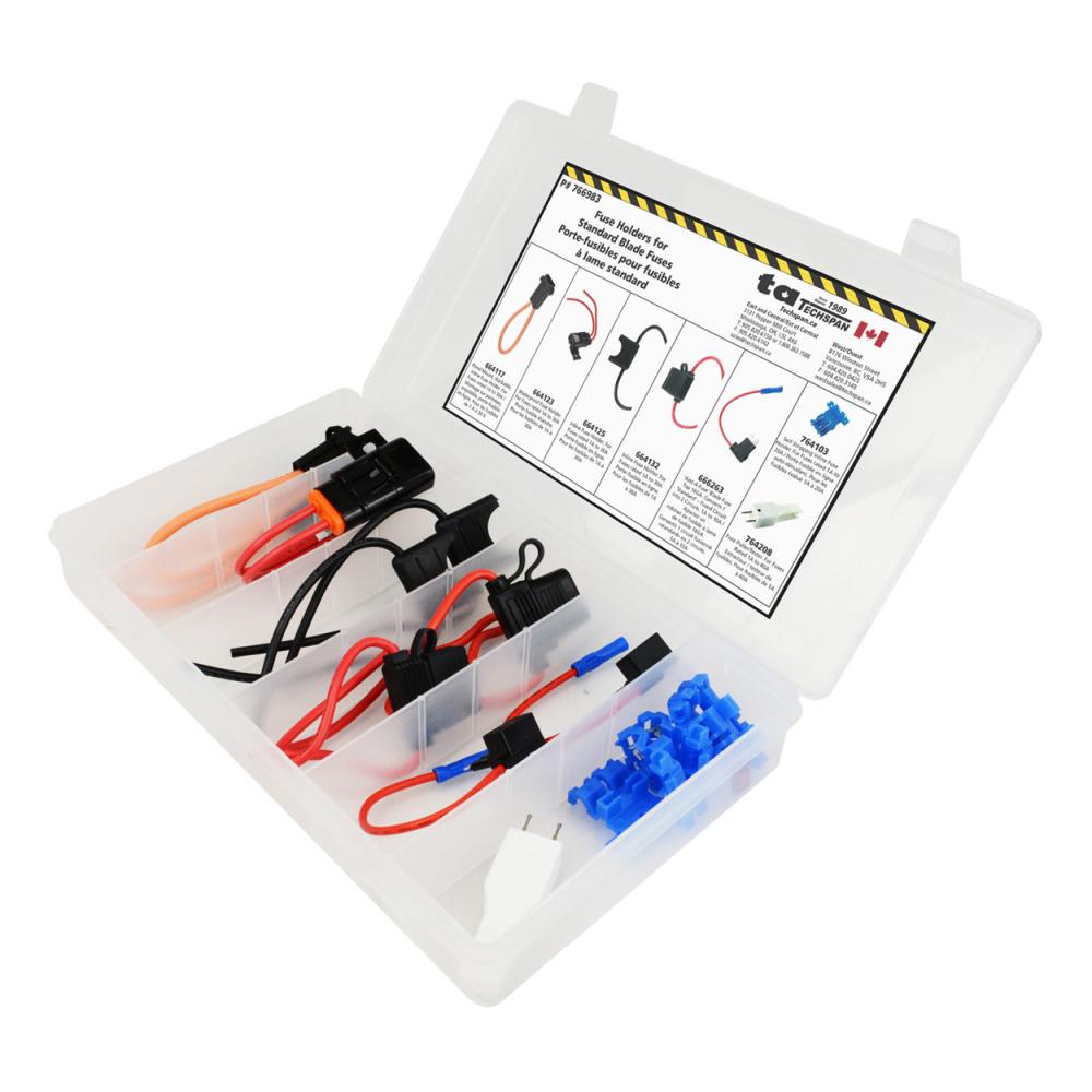 15PC Standard Blade Fuse Holders/Taps/Accessory Assortment Kit - (Mini Flip Kit Series)<span class=' ItemWarning' style='display:block;'>Item is usually in stock, but we&#39;ll be in touch if there&#39;s a problem<br /></span>