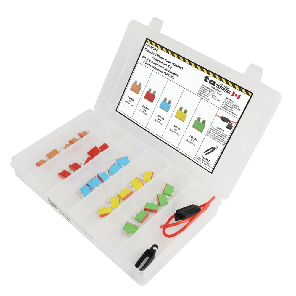 27PC 80VDC Standard Blade Fuse Assortment Kit - (Mini Flip Kit Series)<span class=' ItemWarning' style='display:block;'>Item is usually in stock, but we&#39;ll be in touch if there&#39;s a problem<br /></span>