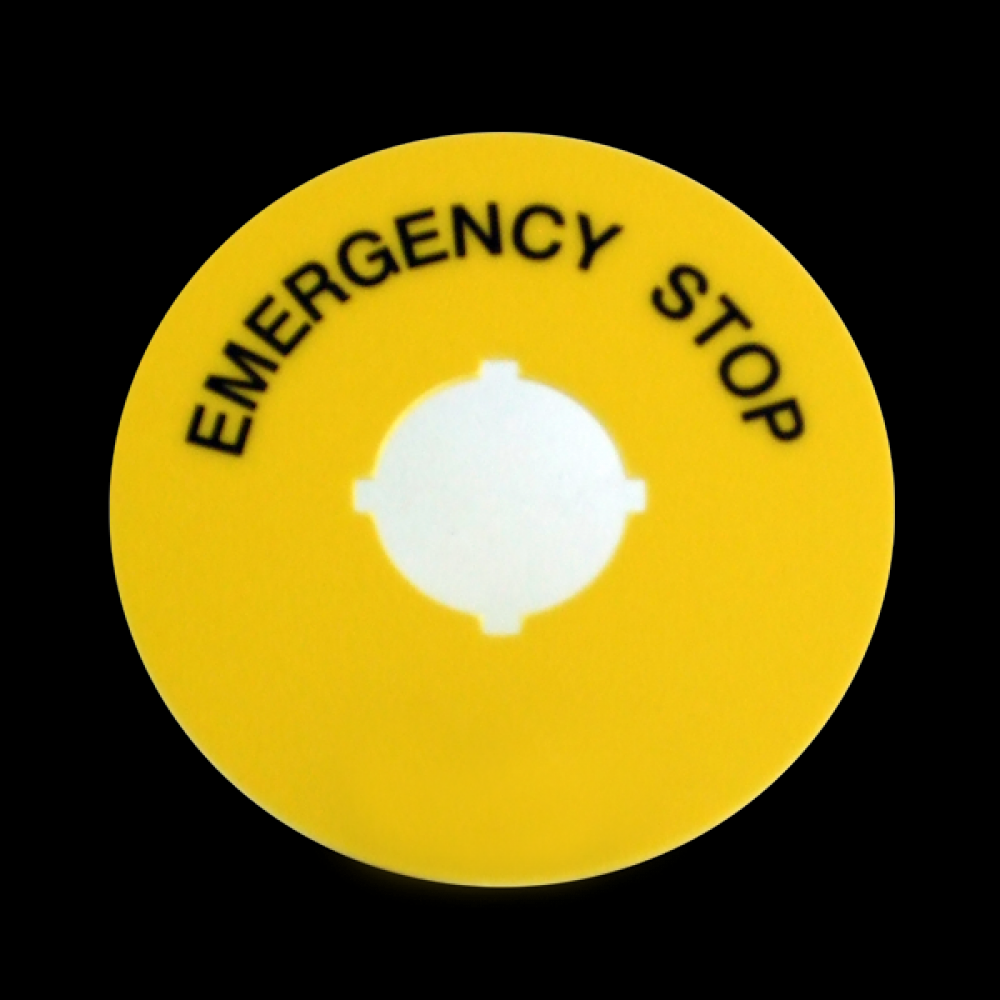 EMERGENCY STOP LABEL FOR P/B<span class=' ItemWarning' style='display:block;'>Item is usually in stock, but we&#39;ll be in touch if there&#39;s a problem<br /></span>