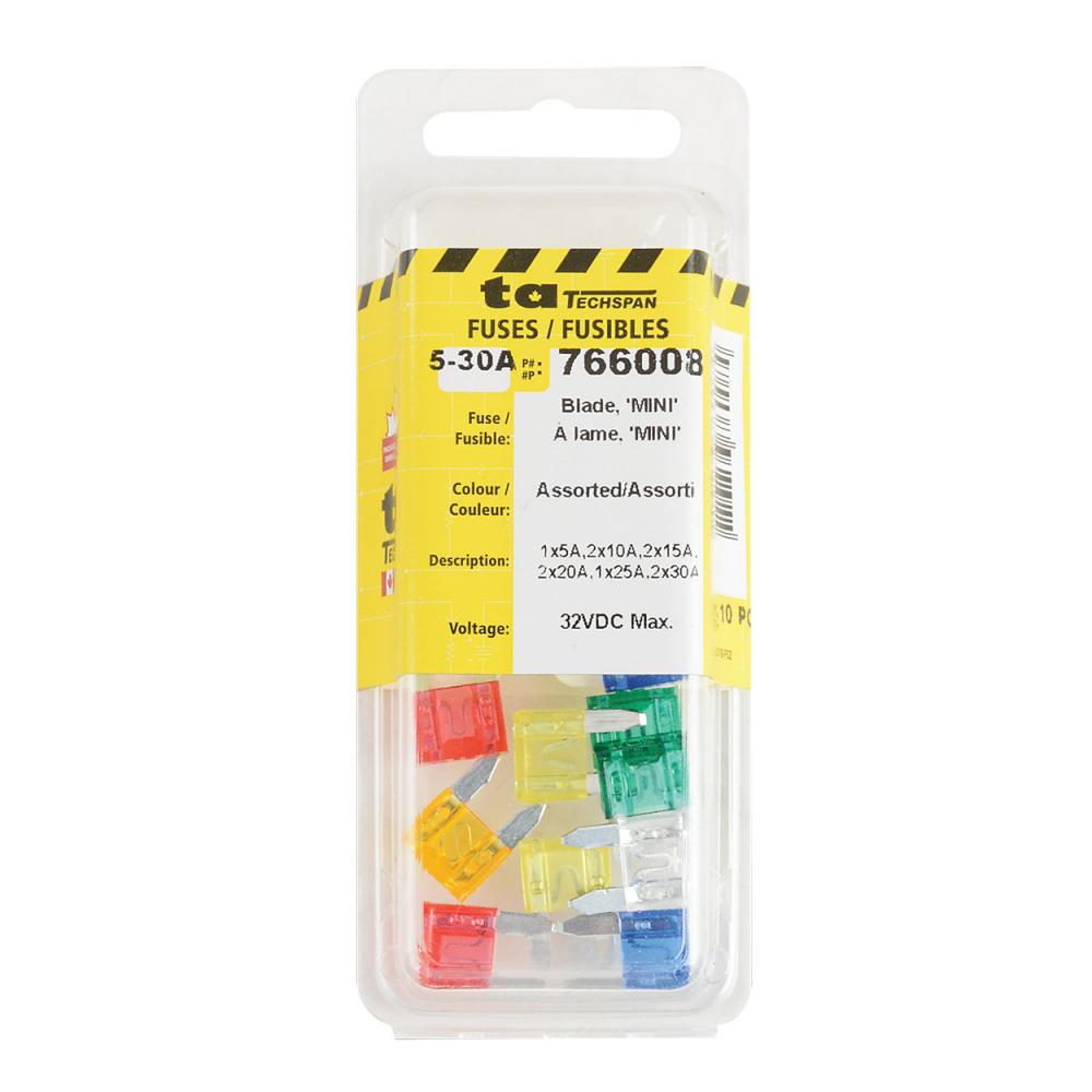 FUSE ASSORTMENT MINI BLADE 10PCS<span class=' ItemWarning' style='display:block;'>Item is usually in stock, but we&#39;ll be in touch if there&#39;s a problem<br /></span>