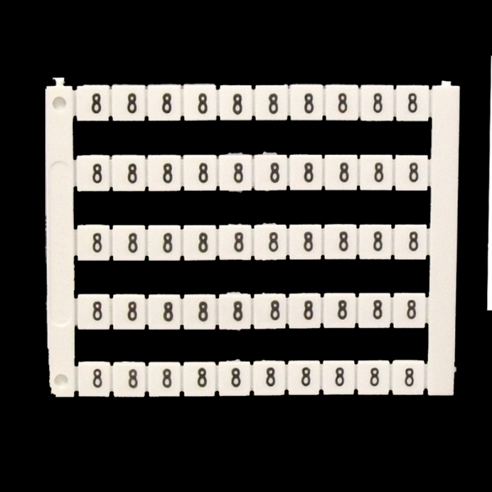 Marker 5 x 5 mm White, Printed 8, 500pcs<span class=' ItemWarning' style='display:block;'>Item is usually in stock, but we&#39;ll be in touch if there&#39;s a problem<br /></span>