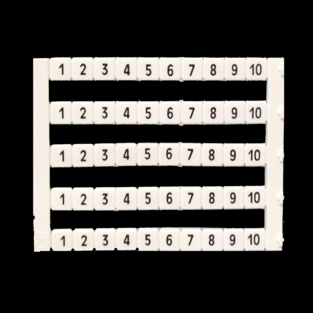 MARKER 5x5mm, 1 TO 10,PRINTED,WHITE<span class=' ItemWarning' style='display:block;'>Item is usually in stock, but we&#39;ll be in touch if there&#39;s a problem<br /></span>