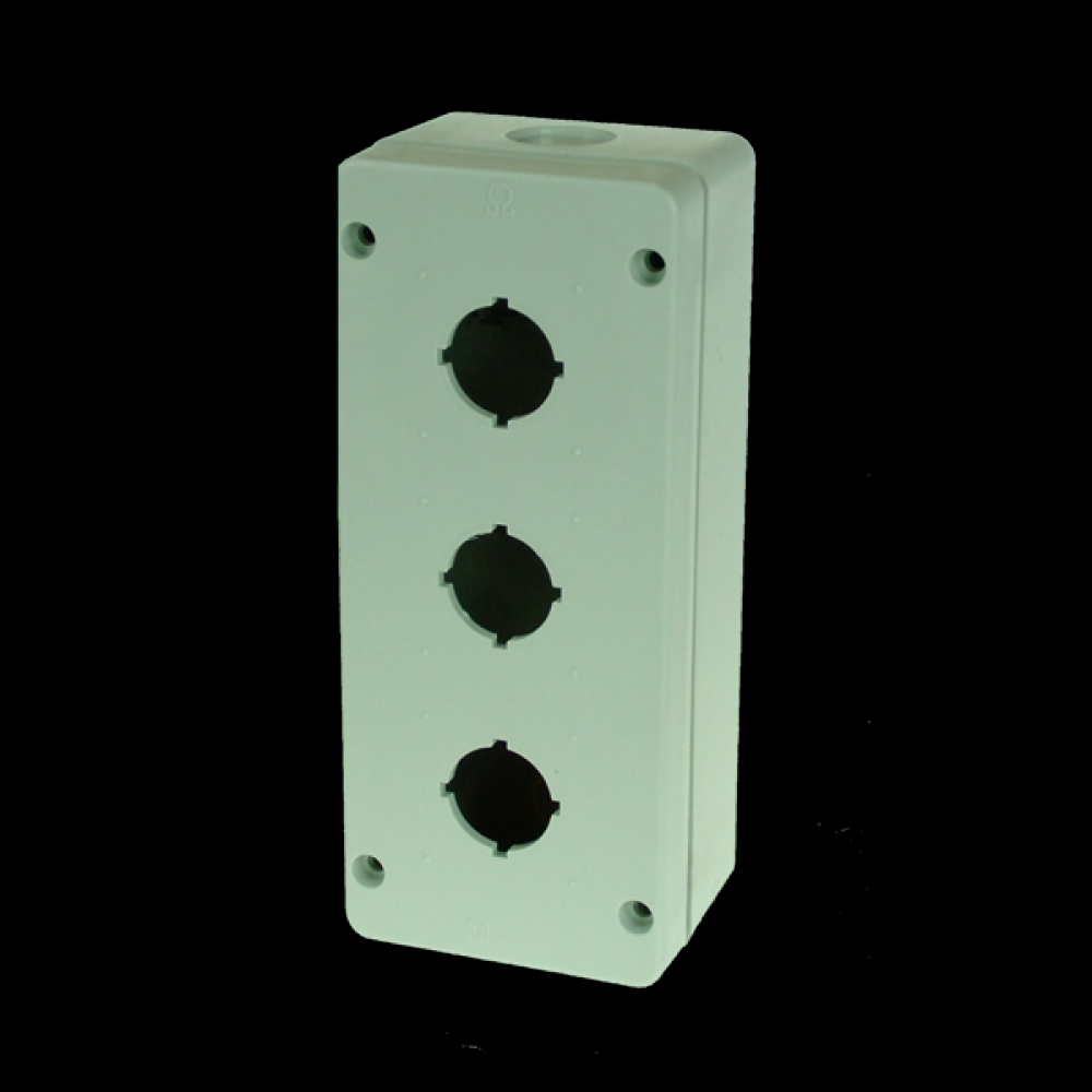 PUSHBUTTON ENCL.3 HOLE,GREY<span class=' ItemWarning' style='display:block;'>Item is usually in stock, but we&#39;ll be in touch if there&#39;s a problem<br /></span>