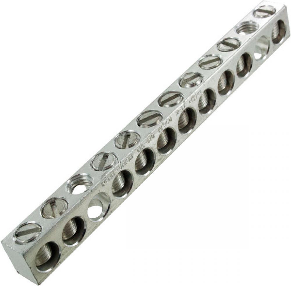 Aluminum Neutral bar, Tin Plated, 14-2 awg Copper and Aluminum, 10 circuits<span class=' ItemWarning' style='display:block;'>Item is usually in stock, but we&#39;ll be in touch if there&#39;s a problem<br /></span>