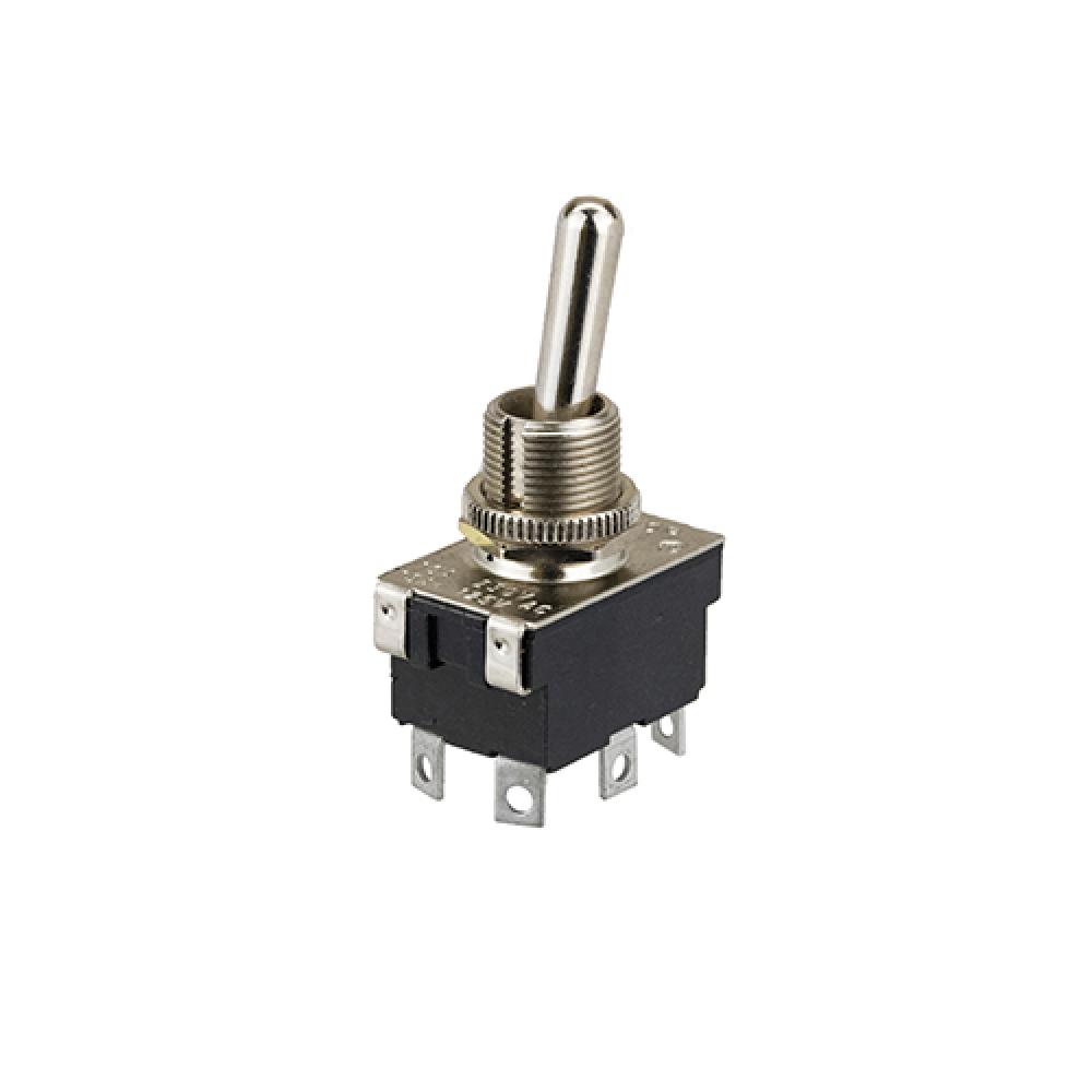 Switch Toggle On On Dpdt Bat Toggle Solder 15A<span class=' ItemWarning' style='display:block;'>Item is usually in stock, but we&#39;ll be in touch if there&#39;s a problem<br /></span>